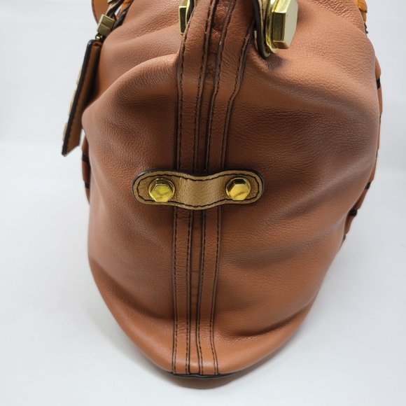 orYANY Brown Pebbled Leather Large Satchel Bag - Picture 4 of 7